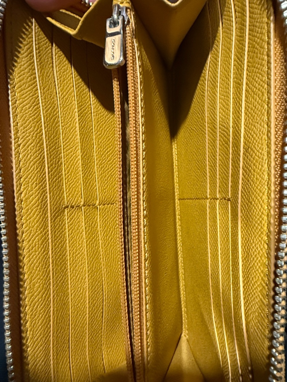 Coach Yellow Zip-Around Leather Wallet - Picture 2 of 3